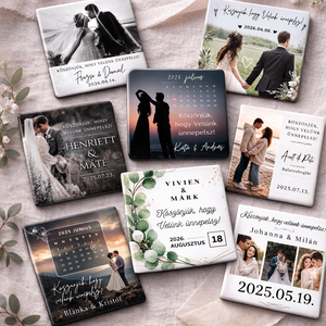 Esküvői köszönőajándék hűtőmágnes, Otthon & Életmód, Konyhafelszerelés, tálalás, Konyhai dekoráció, Hűtőmágnes, Papírművészet, MESKA