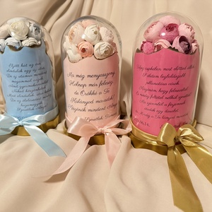 Szülőköszöntő örökrózsa virágbúra , Esküvő, Emlék & Ajándék, Szülőköszöntő ajándék, Fotó, grafika, rajz, illusztráció, Mindenmás, MESKA