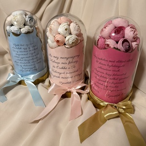 Szülőköszöntő örökrózsa virágbúra  - esküvő - emlék & ajándék - szülőköszöntő ajándék - Meska.hu