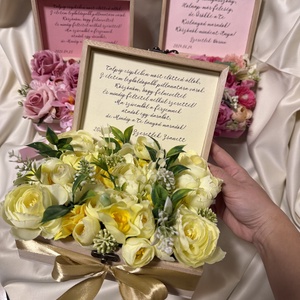 Szülőköszöntő virágbox, Esküvő, Emlék & Ajándék, Szülőköszöntő ajándék, Fotó, grafika, rajz, illusztráció, Mindenmás, MESKA