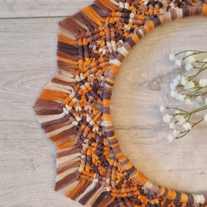 Őszi makramé mandala falidísz - otthon & életmód - dekoráció - fali és függő dekoráció - falra akasztható dekor - Meska.hu