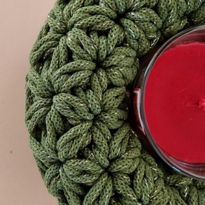  Horgolt koszorú, kopogtatónak vagy asztaldísznek  - karácsony - adventi díszek - adventi koszorú - Meska.hu