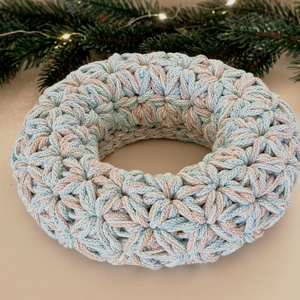  Horgolt  koszorú vintage színben - karácsony - adventi díszek - adventi koszorú - Meska.hu