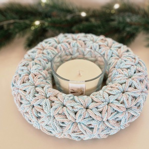  Horgolt  koszorú vintage színben - karácsony - adventi díszek - adventi koszorú - Meska.hu