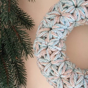  Horgolt  koszorú vintage színben - karácsony - adventi díszek - adventi koszorú - Meska.hu