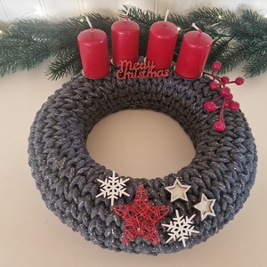  Horgolt adventi koszorú skandináv stílusban, Karácsony, Adventi díszek, Adventi koszorú, Horgolás, MESKA