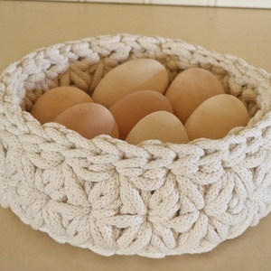 Horgolt jázmin mintás kosárka - otthon & életmód - tárolás & rendszerezés - tárolókosár - Meska.hu