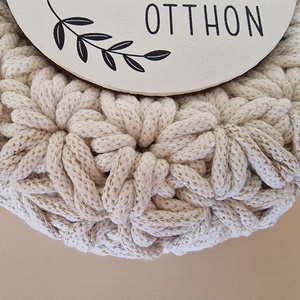  Horgolt kopogtató-édes otthon felirattal - otthon & életmód - dekoráció - ajtó- és ablak dekoráció - ajtódísz & kopogtató - Meska.hu