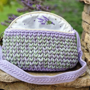 Horgolt táska/crossbody- tihanyi levendula - táska & tok - övtáska - Meska.hu