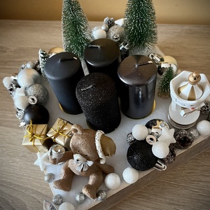 Adventi box feketén-fehéren :) - karácsony - adventi díszek - adventi asztaldísz - Meska.hu