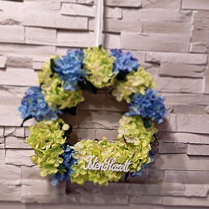 Tavaszi hortenzia kopogtató 30 cm - Meska.hu