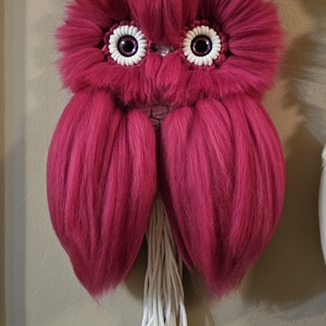 Mira- a málna makramé bagoly fali dekoráció  - Meska.hu