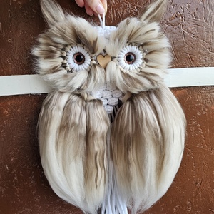 Woolly makramé bagoly fali dekoráció  - Meska.hu