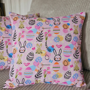 Húsvéti nyuszis díszpárna fehér hátoldallal , Otthon & Életmód, Lakástextil, Párna & Párnahuzat, Díszpárnahuzat, Varrás, MESKA