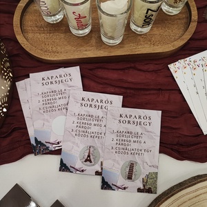 Esküvői kaparós sorsjegy � egyedi nászajándék és vendégjáték - utazós témában - Meska.hu