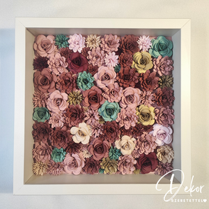 Papírvirág box felirattal tele virágokkal - anyák napjára köszöntő ajándék - otthon & életmód - dekoráció - kép & falikép - 3d képek - Meska.hu