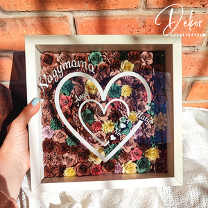 Papírvirág box felirattal tele virágokkal - anyák napjára köszöntő ajándék, Otthon & Életmód, Dekoráció, Kép & Falikép, 3d képek, Papírművészet, Mindenmás, MESKA