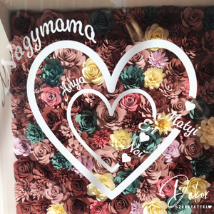 Papírvirág box felirattal tele virágokkal - anyák napjára köszöntő ajándék - otthon & életmód - dekoráció - kép & falikép - 3d képek - Meska.hu