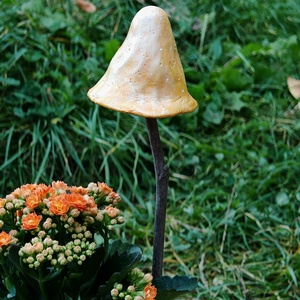 Arany varázsló kalap gomba, Otthon & Életmód, Ház & Kert, Kerti dísz, Gyurma, Festett tárgyak, MESKA
