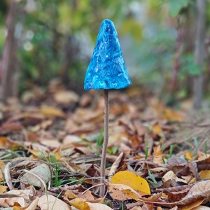 Kék varázsló kalap gombavirág - otthon & életmód - ház & kert - kerti dísz - Meska.hu