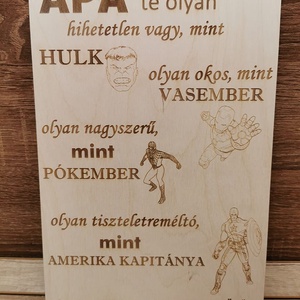 Apás dekorációs tábla, Otthon & Életmód, Dekoráció, Asztal és polc dekoráció, Asztaldísz, Famegmunkálás, Gravírozás, pirográfia, MESKA