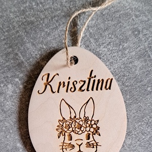 Névre szóló húsvéti tojás, Otthon & Életmód, Dekoráció, Fali és függő dekoráció, Függődísz, Famegmunkálás, Gravírozás, pirográfia, MESKA