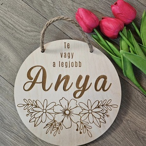 Anyáknapi dekorációs tábla, Otthon & Életmód, Dekoráció, Fali és függő dekoráció, Falra akasztható dekor, Gravírozás, pirográfia, MESKA