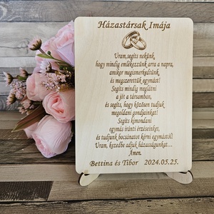 Házastársak imája dekorációs tábla, Otthon & Életmód, Dekoráció, Asztal és polc dekoráció, Asztaldísz, Famegmunkálás, Gravírozás, pirográfia, MESKA