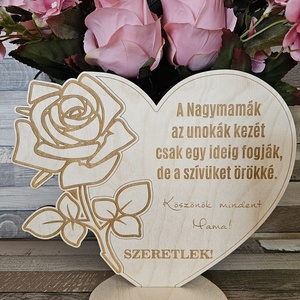 Esküvői talpas dekoráció Nagymamáknak , Otthon & Életmód, Dekoráció, Dísztárgy, Famegmunkálás, Gravírozás, pirográfia, MESKA