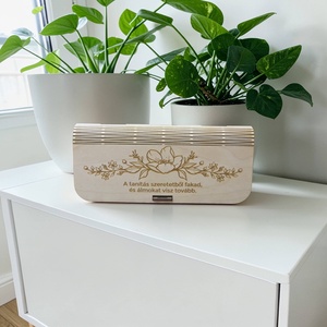 Gravírozott fa tolltartó, köszönetajándék, Otthon & Életmód, Papír, írószer, Ceruza & Toll, Gravírozás, pirográfia, MESKA