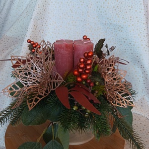 Asztaldísze - karácsony - adventi díszek - adventi koszorú - Meska.hu