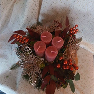 Asztaldísze - karácsony - adventi díszek - adventi koszorú - Meska.hu
