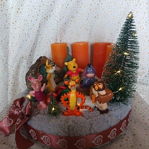 Micimackó - karácsony - adventi díszek - adventi asztaldísz - Meska.hu