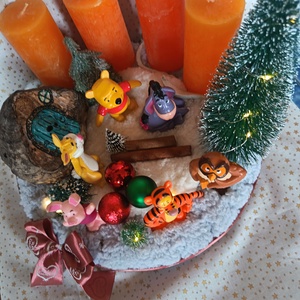 Micimackó - karácsony - adventi díszek - adventi asztaldísz - Meska.hu