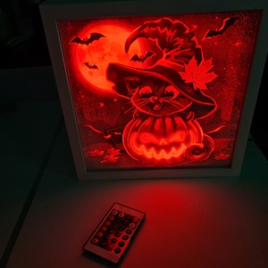 Halloween cica mintás DekorTükör - Meska.hu