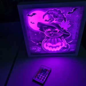 Halloween cica mintás DekorTükör - otthon & életmód - dekoráció - dísztárgy - Meska.hu