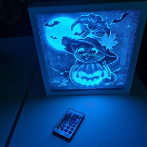 Halloween cica mintás DekorTükör - otthon & életmód - dekoráció - dísztárgy - Meska.hu