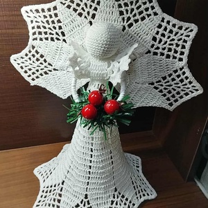 Horgolt karácsonyfa csúcsdísz - Meska.hu