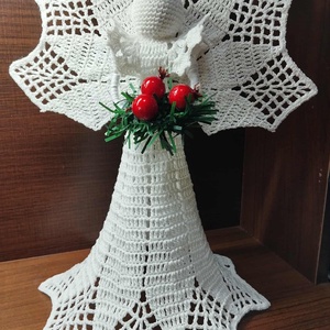 Horgolt karácsonyfa csúcsdísz - karácsony - karácsonyi lakásdekoráció - karácsonyfadíszek - Meska.hu