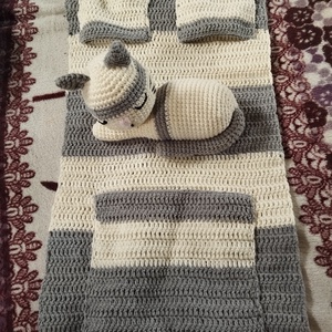 Horgolt cicás távirányító tartó , Otthon & Életmód, Lakástextil, Szőnyeg, Horgolt szőnyeg, Horgolás, MESKA