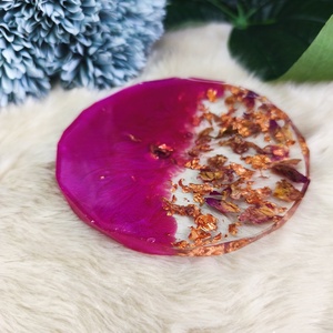 3 db Epoxy tálka, magenta-arany színű  - otthon & életmód - dekoráció - dísztárgy - Meska.hu