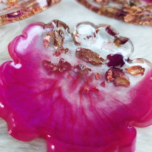 3 db Epoxy tálka, magenta-arany színű  - otthon & életmód - dekoráció - dísztárgy - Meska.hu