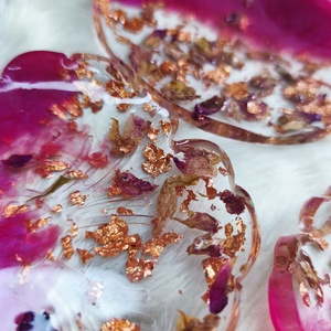 3 db Epoxy tálka, magenta-arany színű  - otthon & életmód - dekoráció - dísztárgy - Meska.hu