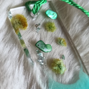 Gyönyörű epoxy könyvjelző, zöld  - otthon & életmód - dekoráció - dísztárgy - Meska.hu