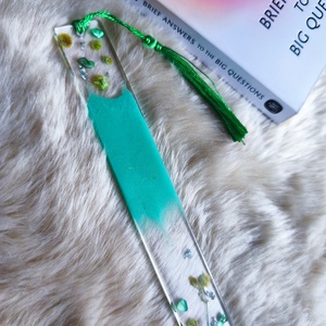 Gyönyörű epoxy könyvjelző, zöld  - otthon & életmód - dekoráció - dísztárgy - Meska.hu