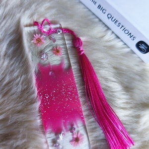 Apró virágos Epoxy könyvjelző, rózsaszín  - otthon & életmód - dekoráció - dísztárgy - Meska.hu