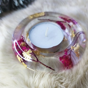Epoxy mécsestartó, pink - otthon & életmód - gyertya, illat, aroma - mécses és mécsestartó - Meska.hu