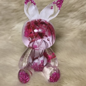 Epoxy nyuszi, rózsaszín-fehér, Otthon & Életmód, Dekoráció, Asztal és polc dekoráció, Asztaldísz, , MESKA