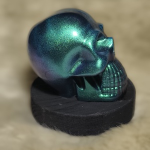 Epoxi koponya asztaldísz, metálosQ - otthon & életmód - dekoráció - dísztárgy - Meska.hu