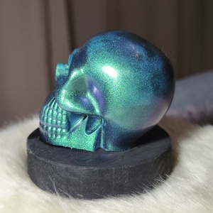 Epoxi koponya asztaldísz, metálosQ - otthon & életmód - dekoráció - dísztárgy - Meska.hu